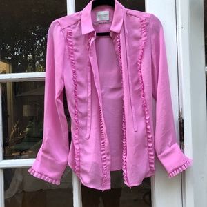 Scotch & Soda fuchsia silk top